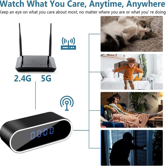 Hidden Security Camera Clock with Night Vision Motion Detection - Picture 5 of 12